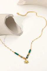 Sun Pendant Natural Stone Necklace Necklaces - Tophatter Daily Deals