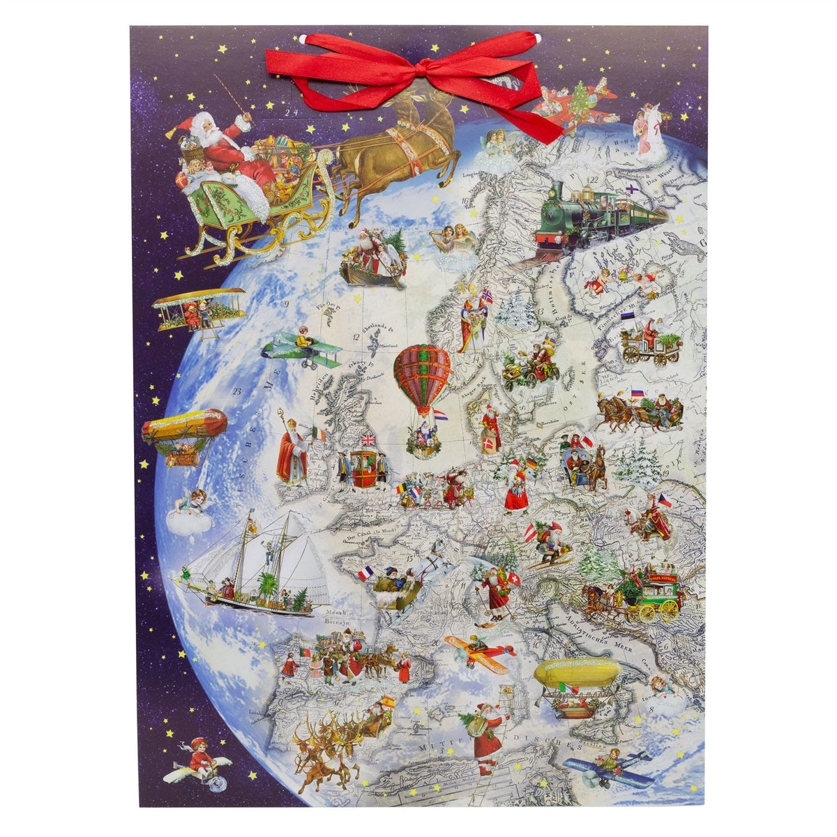 Giving Gift on Christmas Eve | Santa’s Journey Christmas Advent Calendar 52x38cm Advent Calendar - Tophatter Daily Deals