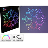 Snowflake LED RGB Light | 90 LED Colour Changing Star Decoration - 50x43cm LED Light - Tophatter Daily Deals