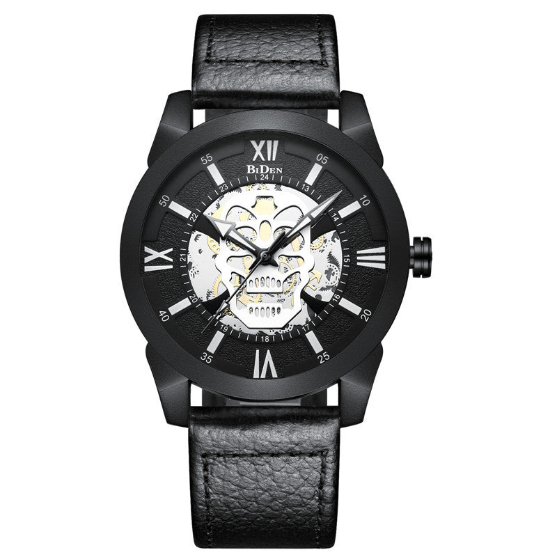 Biden Men's Hollow Quartz Watch Men's Watch Men's Watch Casual Black belt 0 - Tophatter Daily Deals