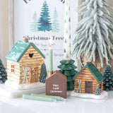 Green Fir Tree Candle Holder with Taper Candle | Festive Christmas Centrepiece Candle Holder - Tophatter Daily Deals
