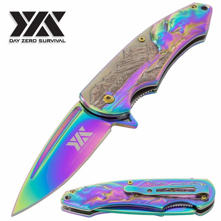 7 3/4" Assisted Opening Pocket Knife with 3-D Polar Bear Handle Design Collectible Weapons - Tophatter Daily Deals