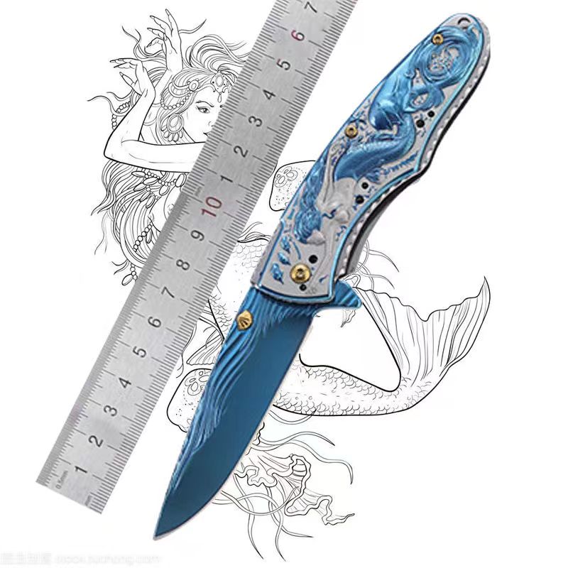 3D Printed Mermaid Camping Knife with Belt Clip - Tophatter Daily Deals