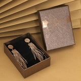 Bow Necklace Earrings Packaging Gift Box Coffee7x9cm 0 - Tophatter Daily Deals