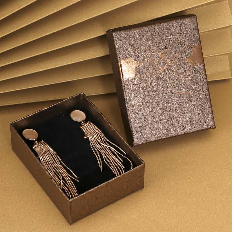 Bow Necklace Earrings Packaging Gift Box Coffee7x9cm 0 - Tophatter Daily Deals