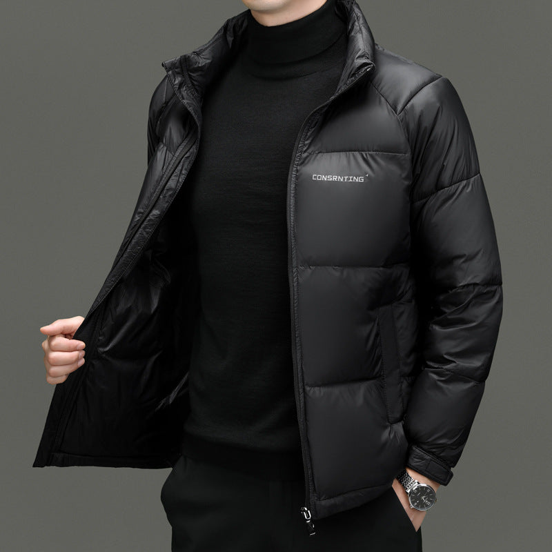 Insulating Men's Puffer Jacket - Stand Collar, Poly, Winter 3D Changing Face Moving Picture Frame - Tophatter Daily Deals