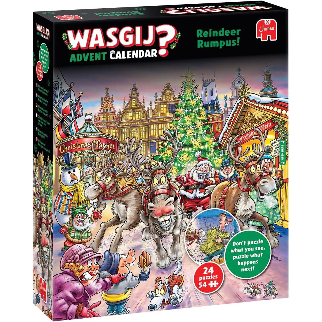 Wasgij Christmas Advent Calendar 2025 | Reindeer Rumpus Jigsaw Advent Calendar Advent Calendar - Tophatter Daily Deals