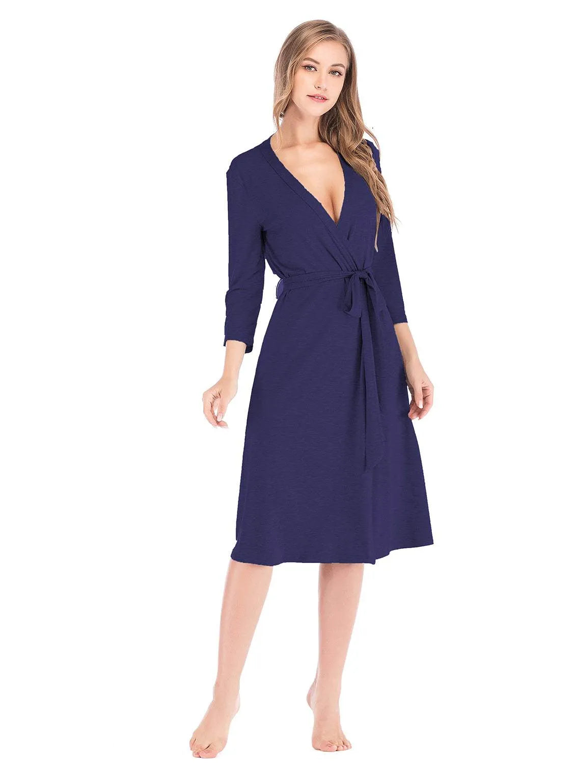 Plunge Tie Front Night Dress Sleep Dresses - Tophatter Daily Deals