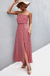 Strapless Split Maxi Dress Casual Dresses - Tophatter Daily Deals