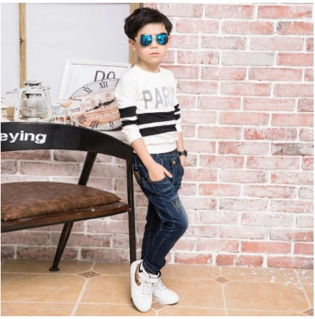 Boys' Jeans Korean Style Trousers Loose-fitting Pants 0 - Tophatter Daily Deals
