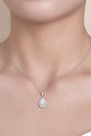 1.5 Carat Moissanite 925 Sterling Silver Teardrop Necklace Silver One Size 1 Carat - Tophatter Daily Deals