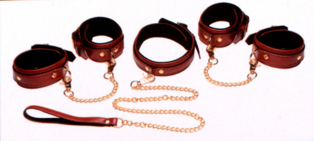 6 Piece Bondage Set – Vegan PU Leather Restraints and Cuffs Kit > Bondage Gear > Bondage Kits - Tophatter Daily Deals