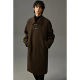 Warm Structured Men’s Wool Coat - Midlength, Double Sided Deep Coffee 3D Changing Face Moving Picture Frame - Tophatter Daily Deals