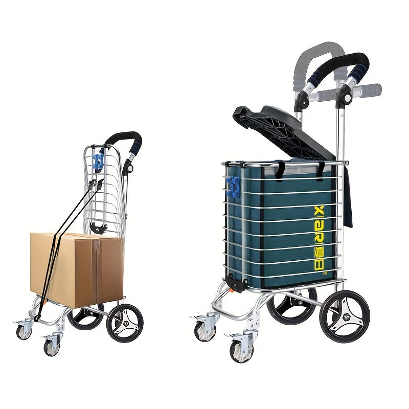 Folding Trolley with Cover for Kitchen and Dining Kitchen Islands & Carts - Tophatter Daily Deals