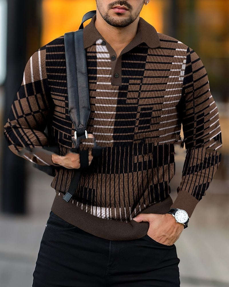 Soft Textured Men's Polo Sweater - Geometric Knit, Cotton TSCM11122008 3D Changing Face Moving Picture Frame - Tophatter Daily Deals