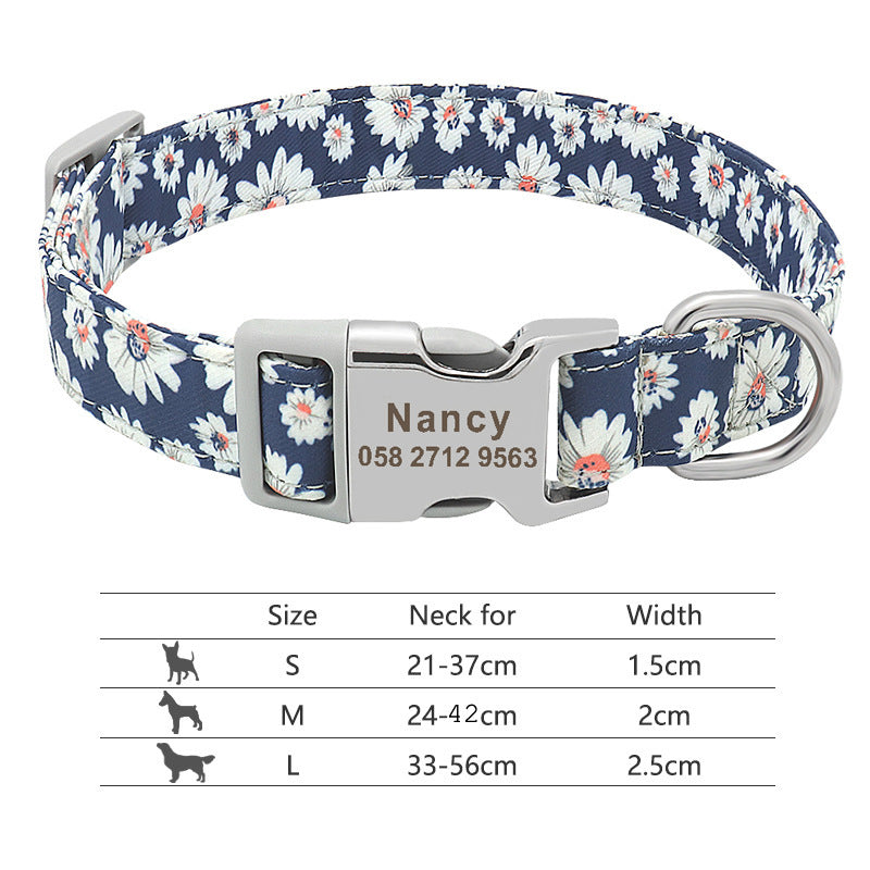 Adjustable Nylon Dog Collar Personalized Dogs Cat ID 217H5 7 - Tophatter Daily Deals