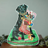 Black Labrador 3D Christmas Advent Calendar | Fold-out Dog-Shaped Calendar 41cm Advent Calendar - Tophatter Daily Deals