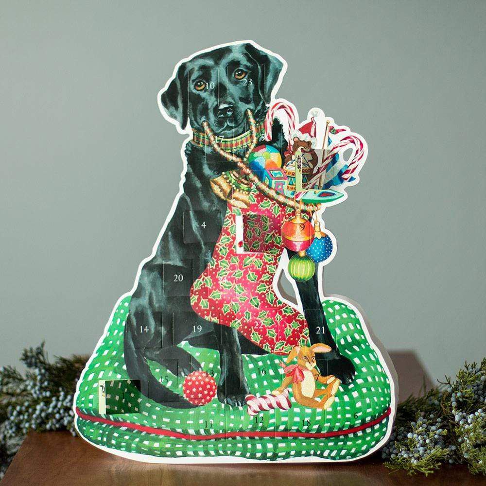 Black Labrador 3D Christmas Advent Calendar | Fold-out Dog-Shaped Calendar 41cm Advent Calendar - Tophatter Daily Deals