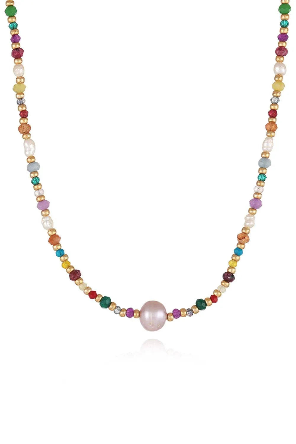 Multicolored Bead Necklace Necklaces - Tophatter Daily Deals