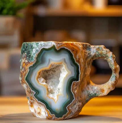 400ml Resin Mineral Crystal Coffee Mugs With Handles Elegant Fake Mineral Crystal Cup For Workplace Home Decor Christmas Gift Kitchen Gadgets BZ014 10cm High No inner liner 0 - Tophatter Daily Deals