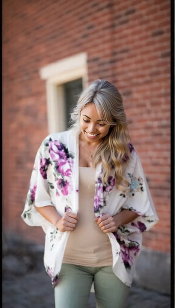 Beautiful summer Digital Print Cardigan women's fashion White 0 - Tophatter Daily Deals