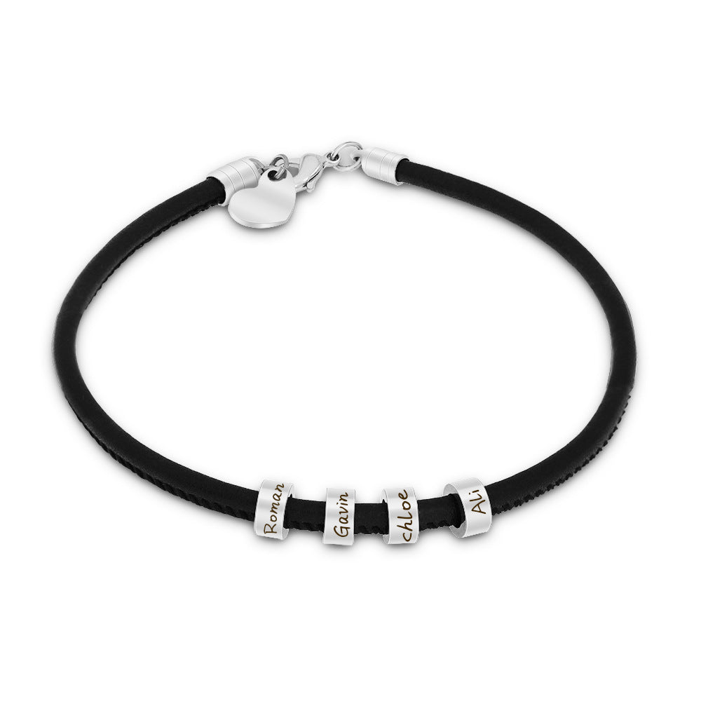 Beaded Stainless Steel Heart Couple Bracelet 3Steel Bead Bracelets 7 - Tophatter Daily Deals