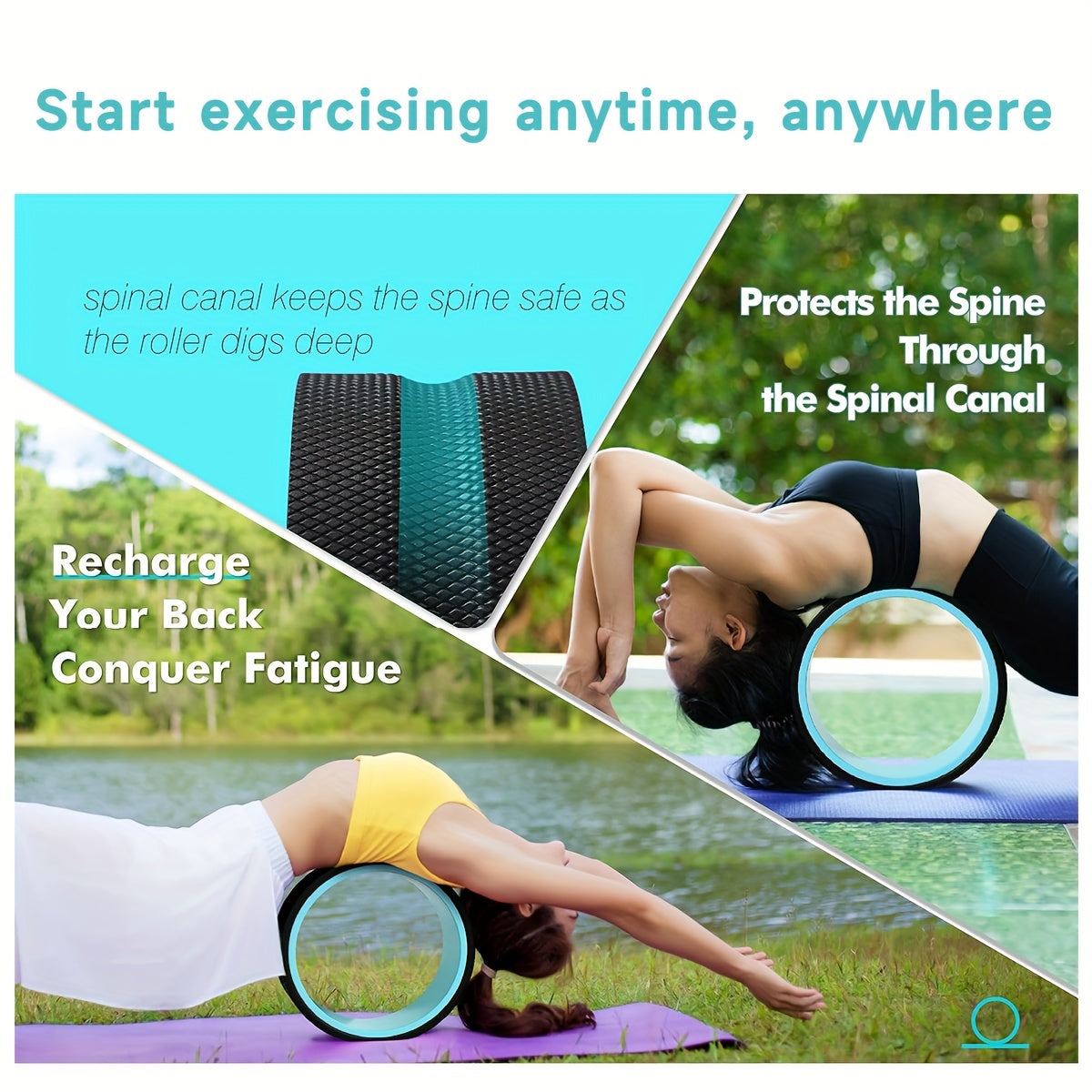 Back Stretching Yoga Wheel 4-Piece Set Sports & Fitness > Exercise, Gym & Fitness > Yoga & Pilates - Tophatter Daily Deals