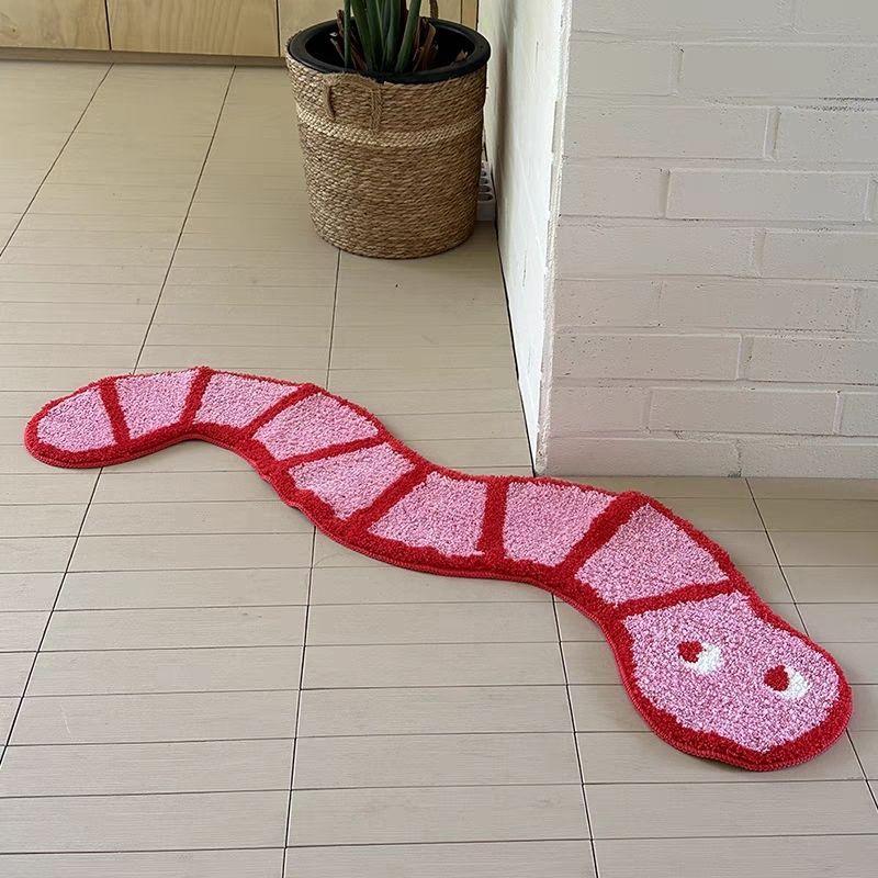 Cheeky Pink Worm Rug 0 - Tophatter Daily Deals