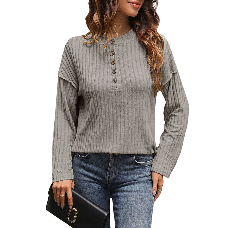 Soft Relaxed Women's Henley Top - Ribbed Polyester, Casual 3D Changing Face Moving Picture Frame - Tophatter Daily Deals