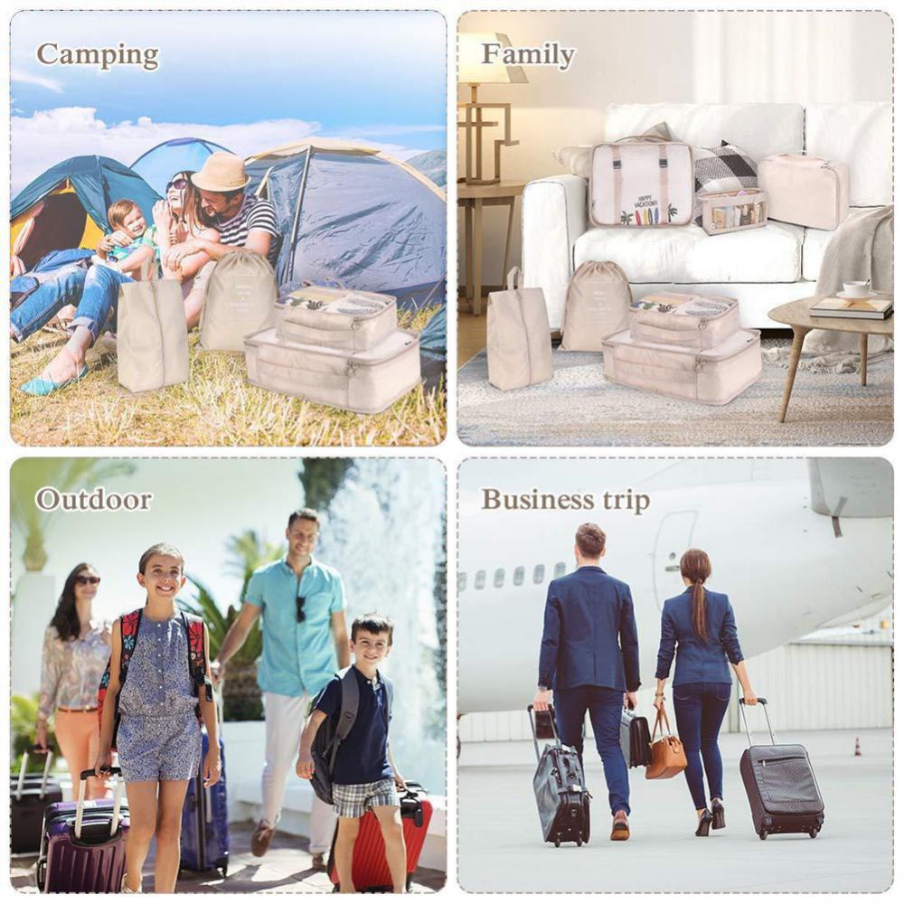 8-piece Set Luggage Divider Bag Travel Storage Clothes Underwear Shoes Organizer Packing Cube Bag 0 - Tophatter Daily Deals