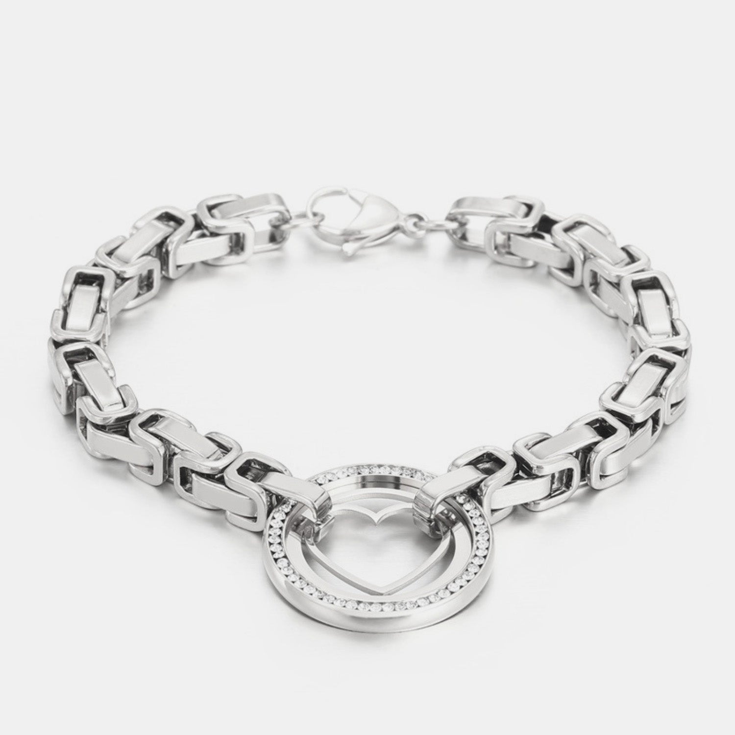 Stainless Steel Inlaid Zircon Cutout Heart Bracelet - Tophatter Deals and Online Shopping - Electronics, Jewelry, Beauty, Health, Gadgets, Fashion - Tophatter's Discounts & Offers - tophatters - tophatters.co
