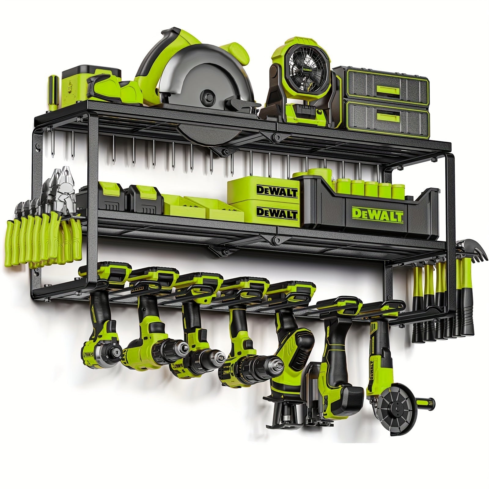 Wall Mounted 4-Tier Metal Tool Rack Organizer Tool Cabinets - Tophatter Daily Deals