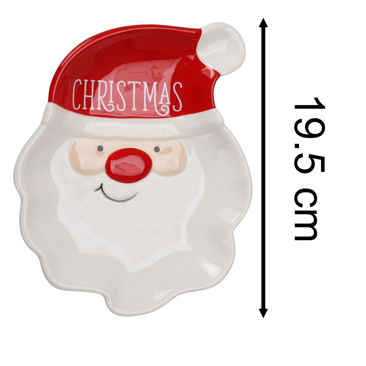 Santa Christmas Plate | Novelty Character Snack Plate Xmas Serving Dish - 19cm Plate - Tophatter Daily Deals