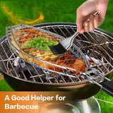 Fish Grilling Basket with Handle Outdoor Grill Accessories - Tophatter Daily Deals