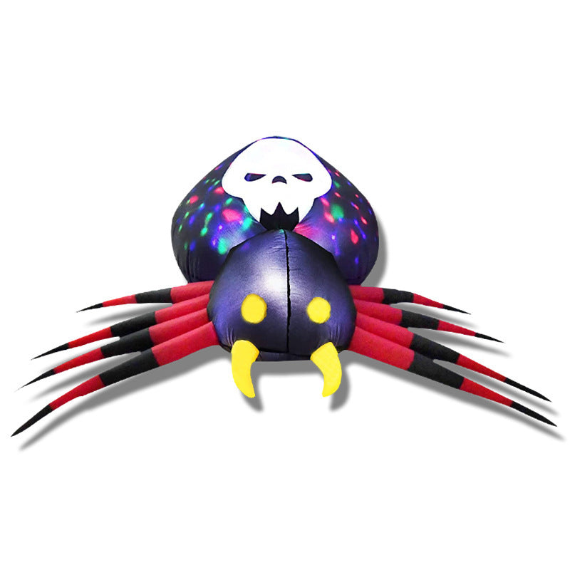 Inflatable Spider With LED Skull Abdomen Halloween Decor 3D Changing Face Moving Picture Frame - Tophatter Daily Deals