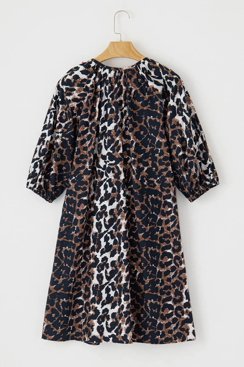 Leopard Button Up Half Sleeve Mini Dress Casual Dresses - Tophatter Daily Deals