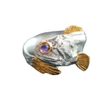 Alloy Two-color Goldfish Ring Opening Adjustable Animal Ring Jewelry 0 - Tophatter Daily Deals