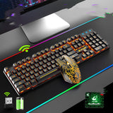 3 Wireless Charging Keyboard And Mouse Set Black orange light 0 - Tophatter Daily Deals