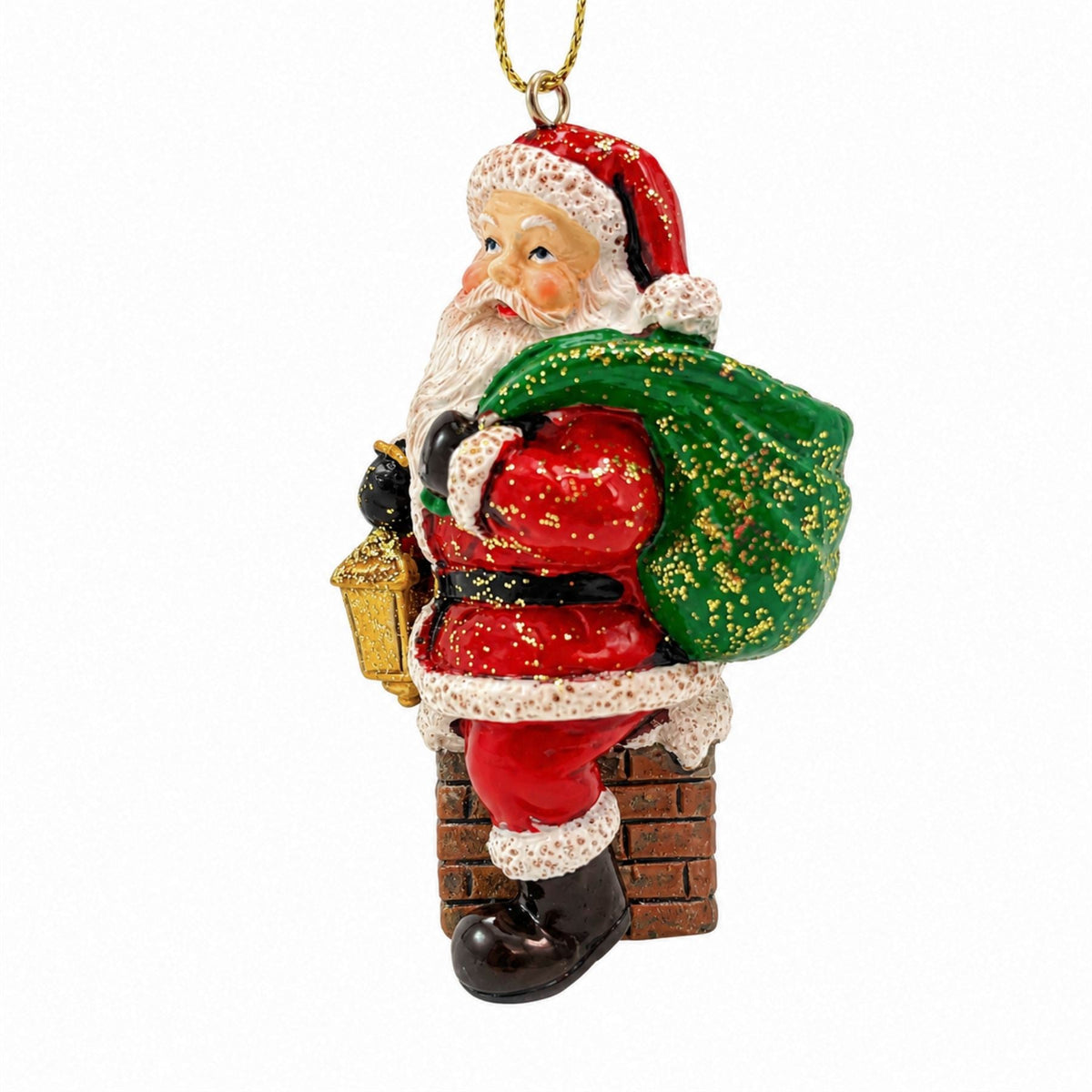Santa On Chimney Resin Hanging Christmas Tree Decoration, Gisela Graham 8cm Tree Decoration - Tophatter Daily Deals