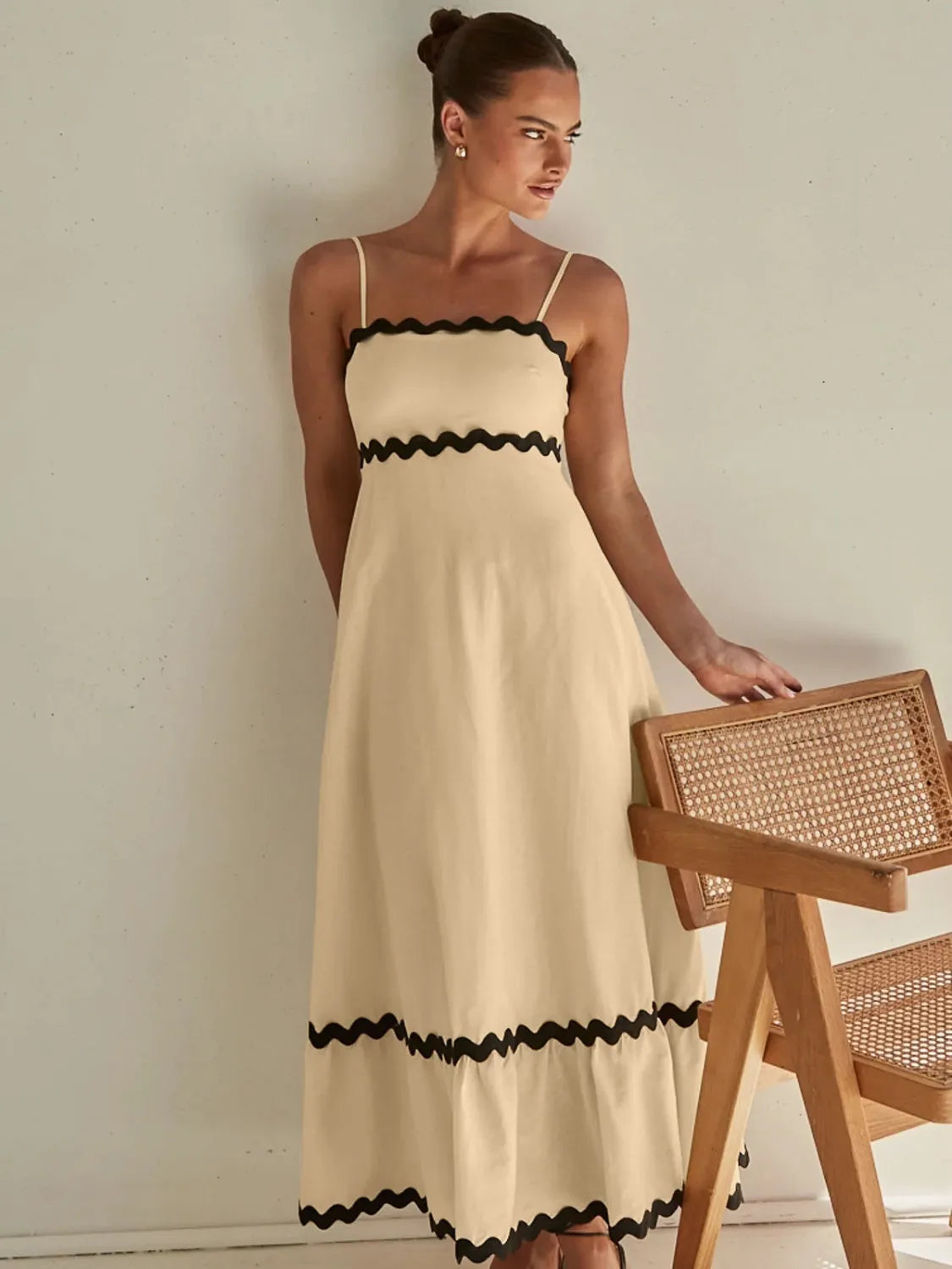 Spaghetti Strap Maxi Dress Pastel Yellow Casual Dresses - Tophatter Daily Deals