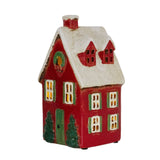Red Ceramic Christmas House Tealight Holder | Candle Holder Cottage Ornament Candle Holder - Tophatter Daily Deals