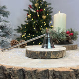 Silver Metal Bell Candle Snuffer | Long Handle Candle Wick Extinguisher - 20cm Candle Snuffer - Tophatter Daily Deals