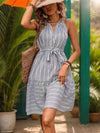 Striped Tie Waist Dress Casual Dresses - Tophatter Daily Deals