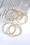 Gold 5Pcs Plated Cube Beaded Bracelet Set Bracelets - Tophatter Daily Deals