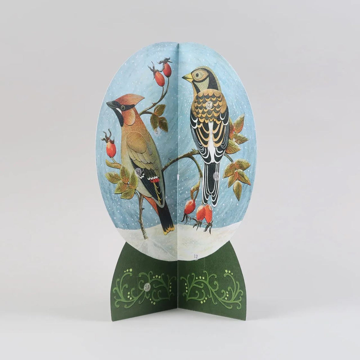 3D Snow Globe Christmas Advent Calendar | Advent Calendar with British Birds Advent Calendar - Tophatter Daily Deals