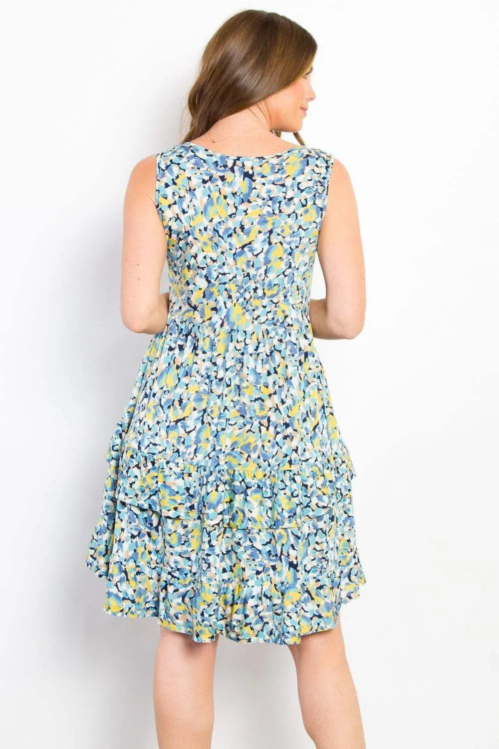 Be Stage Full Size Print Wrinkle Free Ruffled Dress Casual Dresses - Tophatter Daily Deals