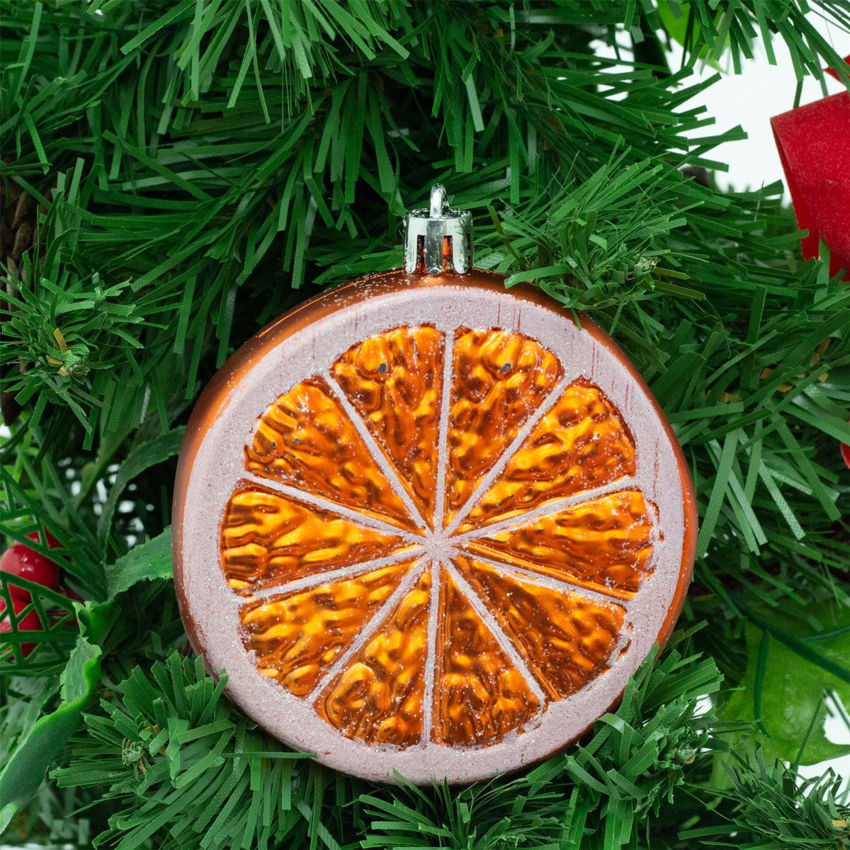 Set of 9 Fruit-Themed Christmas Tree Ornaments | Fruit Hanging Decorations Baubles - Tophatter Daily Deals