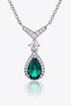 Lab-Grown Emerald Teardrop Necklace Green One Size Necklaces - Tophatter Daily Deals