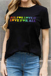 Simply Love Full Size ALL FOR LOVE & LOVE FOR ALL Graphic Cotton Tee Black Women's T-Shirts - Tophatter Daily Deals