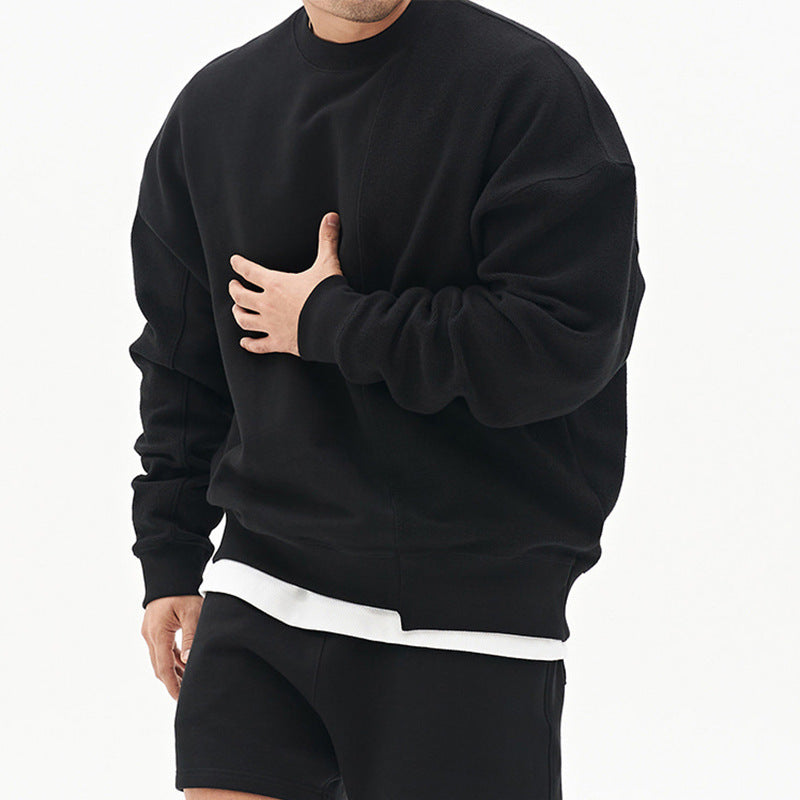Oversized Mens Pullover Sweater - Crew Neck, Cotton, Casual Black 3D Changing Face Moving Picture Frame - Tophatter Daily Deals